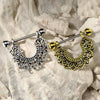 316L Surgical Steel Gold Plated Vintage Boho Lotus Nipple Shield Barbell - Pierced Universe