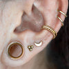 316L Surgical Steel Gold PVD Beaded Hinged Clicker Hoop Ring - Pierced Universe