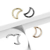 316L Surgical Steel Gold PVD Crescent Moon Hinged Clicker Hoop Daith Cartilage Ring - Pierced Universe