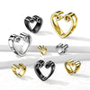 316L Surgical Steel Gold PVD Heart Shaped Double Flared Tunnels - Pierced Universe