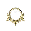 316L Surgical Steel Gold PVD Multi Spike Septum Ring Hinged Clicker Hoop - Pierced Universe