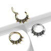 316L Surgical Steel Gold PVD Spike Design Septum Daith Clicker Hoop - Pierced Universe