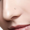 316L Surgical Steel Gold PVD Square White CZ Ball End Nose Pin - Pierced Universe