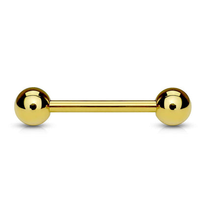 316L Surgical Steel Gold PVD Straight Barbell - Pierced Universe