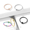 316L Surgical Steel Gold PVD Twisted Rope Nose Hoop Ring with Fixed Ball - Pierced Universe