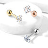 316L Surgical Steel Gold PVD White Square CZ Cartilage Ring - Pierced Universe