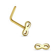 316L Surgical Steel Infinity Figure 8 L Shape Nose Ring Pin - Pierced Universe