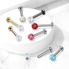 316L Surgical Steel Internally Threaded Aurora Borealis Epoxy Coated Shamballa Labret - Pierced Universe