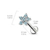 316L Surgical Steel Internally Threaded White Gem Flower Flat Back - Pierced Universe