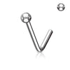 316L Surgical Steel L Shape Ball Top Nose Stud - Pierced Universe