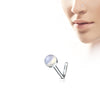 316L Surgical Steel L Shape Semi Precious Opalite Stone Nose Stud - Pierced Universe