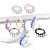 316L Surgical Steel Multi Use Easy Bend Pink Opal Hoop - Pierced Universe