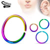 316L Surgical Steel Multi Use Rainbow PVD Nose Hoop Ring - Pierced Universe