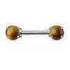 316L Surgical Steel Nipple Ring Barbell with Prong 7mm Semi Precious Stone - Pierced Universe