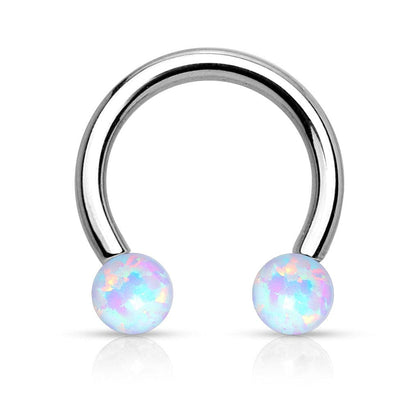 316L Surgical Steel Opal Ball Cartilage Tragus Helix Horseshoe - Pierced Universe