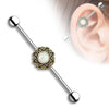 316L Surgical Steel Opal Glitter Filigree Tribal Boho Industrial Barbell