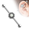 316L Surgical Steel Opal Glitter Filigree Tribal Boho Industrial Barbell