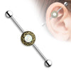 316L Surgical Steel Opal Glitter Tribal Boho Industrial Barbell