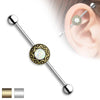 316L Surgical Steel Opal Glitter Tribal Boho Industrial Barbell