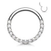 316L Surgical Steel Paved CZ Hinged Septum Ring Clicker - Pierced Universe