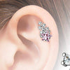 316L Surgical Steel Pink & White Shooting Star Ball Back Cartilage Ring