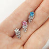 316L Surgical Steel Pink & White Shooting Star Ball Back Cartilage Ring