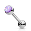 316L Surgical Steel Purple Gem Tongue Ring Straight Barbell - Pierced Universe