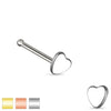 316L Surgical Steel Small Heart Ball End Nose Bone Ring Pin - Pierced Universe