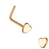 316L Surgical Steel Small Heart L Shape Nose Ring Pin - Pierced Universe