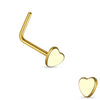 316L Surgical Steel Small Heart L Shape Nose Ring Pin - Pierced Universe