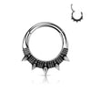 316L Surgical Steel Spike Design Septum Daith Clicker Hoop - Pierced Universe