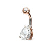 316L Surgical Steel Teardrop CZ Belly Ring - Pierced Universe