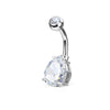 316L Surgical Steel Teardrop CZ Belly Ring - Pierced Universe