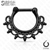 316L Surgical Steel Tribal Fan Lace Septum Ring Clicker - Pierced Universe