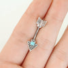 316L Surgical Steel Turquoise Arrow Belly Button Ring - Pierced Universe