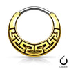 316L Surgical Steel Vintage Antique Curved Septum Nose Ring Clicker - Pierced Universe