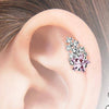 316L Surgical Steel White & Aqua Shooting Star Ball Back Cartilage Ring - Pierced Universe