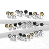 316L Surgical Steel White CZ Round Clawed Fake Plug Earrings - Pierced Universe