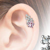 316L Surgical Steel White Shooting Star Ball Back Cartilage Ring