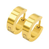 316L Surgical Steel Gold Plated Squared Hoop Earrings