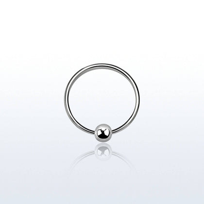 925 Sterling Silver Nose Hoop Ring with Ball - Pierced Universe