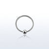 925 Sterling Silver Nose Hoop Ring with Ball - Pierced Universe