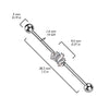 316L Surgical Steel Black PVD White CZ 5 Gem Baguette Industrial Barbell