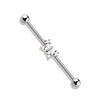 316L Surgical Steel White CZ Gem Butterfly Industrial Barbell - Pierced Universe