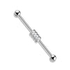 316L Surgical Steel Baguette Gem Cluster Industrial Barbell