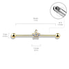 316L Surgical Steel White CZ Crown Industrial Barbell