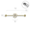 316L Surgical Steel White CZ Gem Flower Industrial Barbell - Pierced Universe