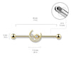 316L Surgical Steel Gold PVD White CZ Gem Moon & Star Industrial Barbell - Pierced Universe