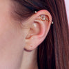 316L Surgical Steel Rose Gold PVD White CZ Gem Moon & Star Industrial Barbell - Pierced Universe