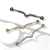 316L Surgical Steel Black PVD Wire Wrapped Vitrail Medium CZ Industrial Barbell - Pierced Universe